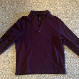 Men's Maroon Van Heusen Quarter-Zip Sweater